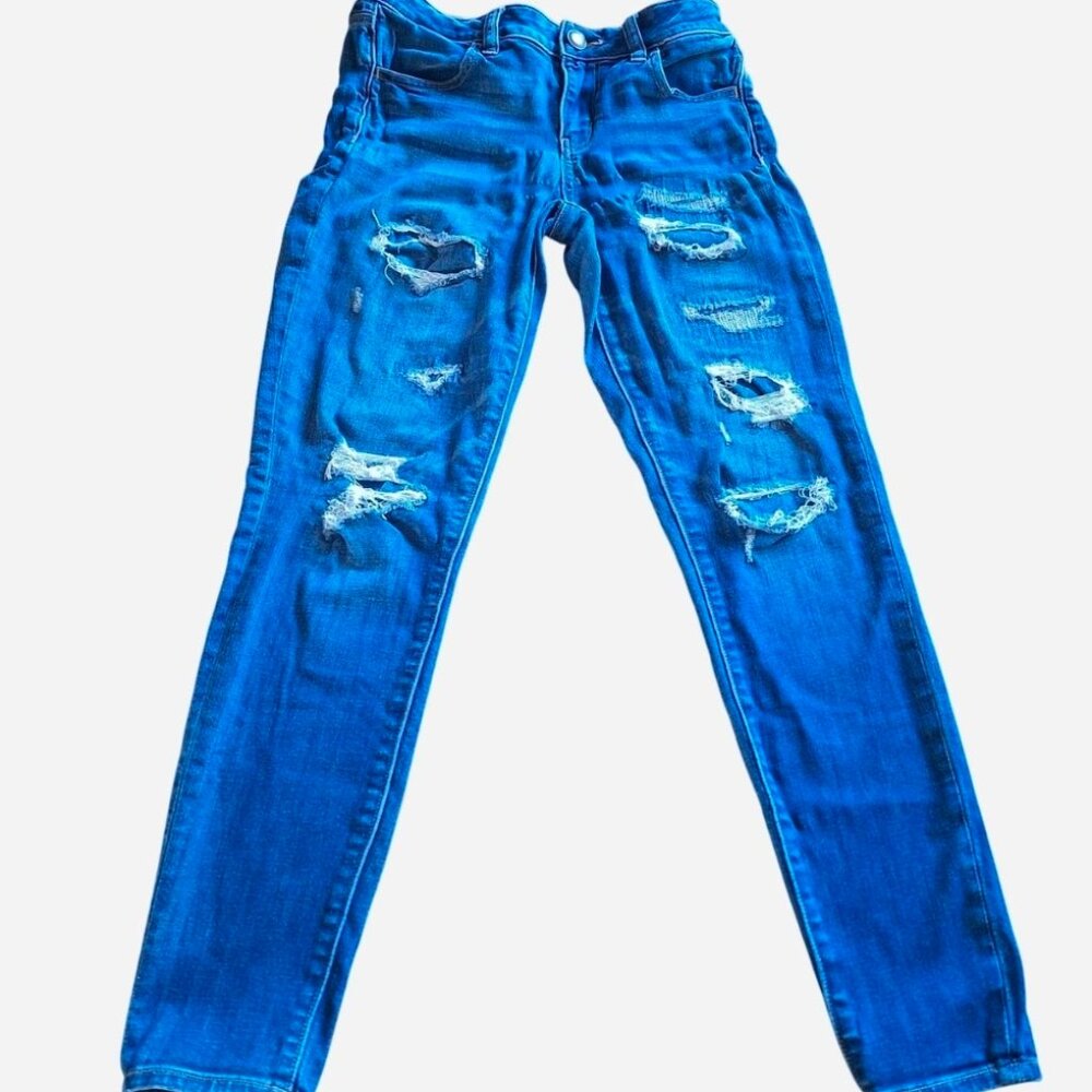 American Eagle stretch blue jean jeggings, Size 4